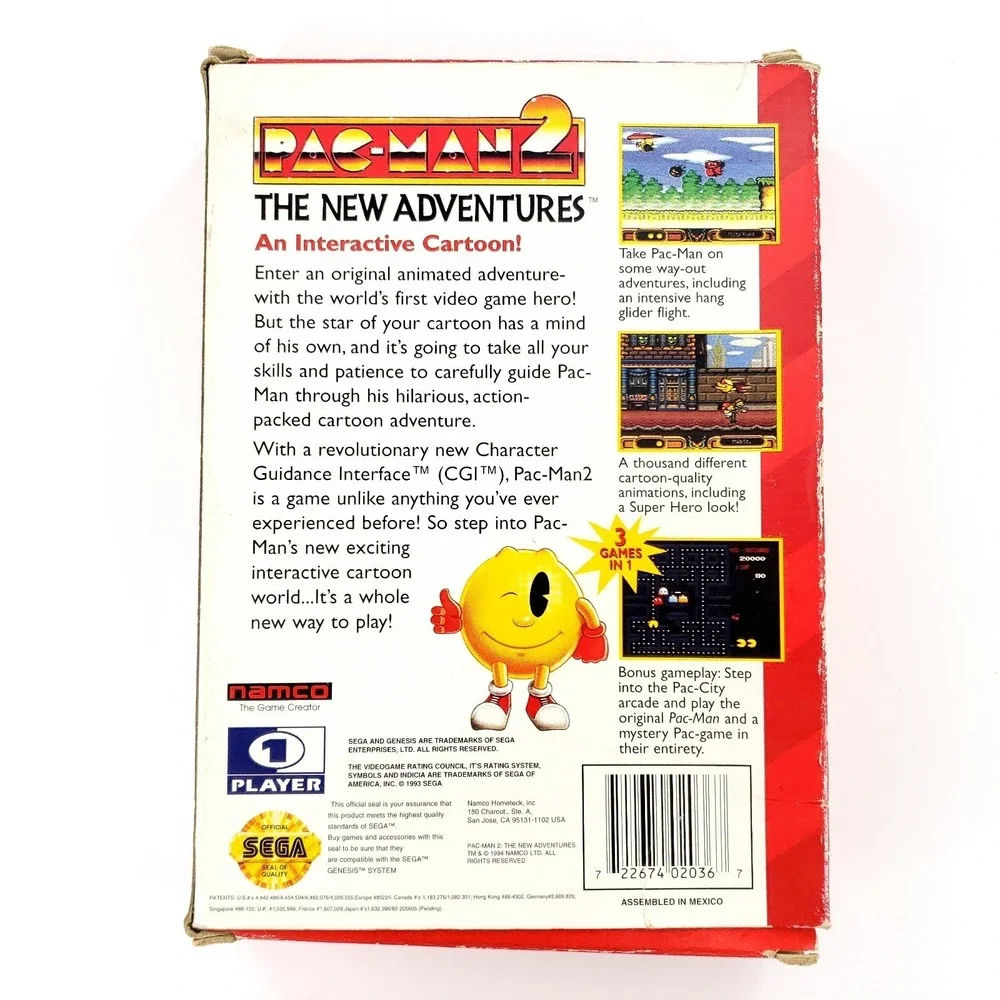 Ms. Pac-Man & Pac-Man 2: The New Adventures Sega Genesis Complete Tested
